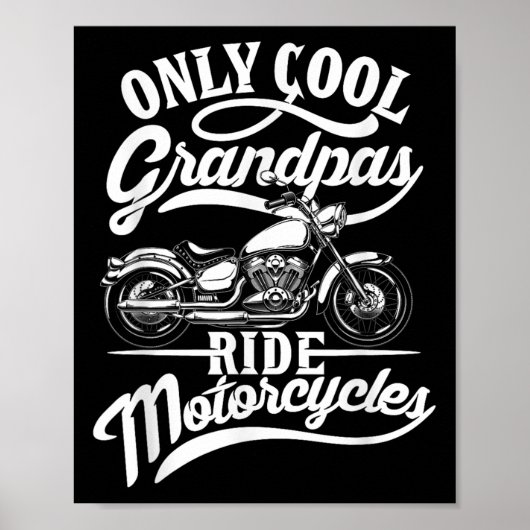 Alleen Grandpas Ride Motorcycli Quote voor opa M Poster (Voorkant)