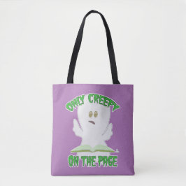 Alleen griezelig op pagina Horror Funny Ghost Writ Tote Bag