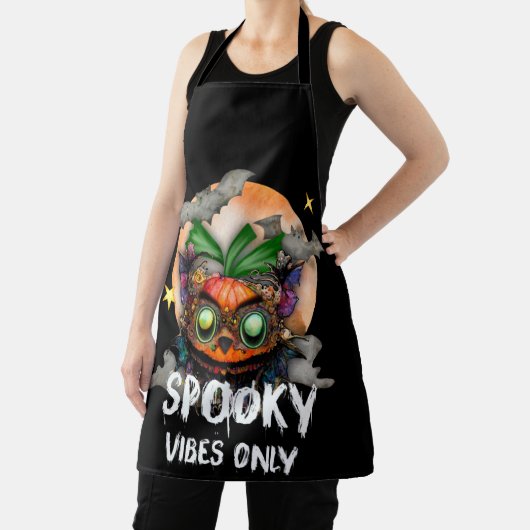 Alleen griezelige vibes, griezelige pompoen schort (Insitu)