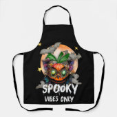 Alleen griezelige vibes, griezelige pompoen schort (Voorkant)