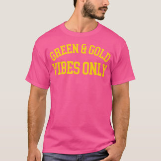 Alleen Groene En Gouden Vibes Hoge School Voetbal T-shirt