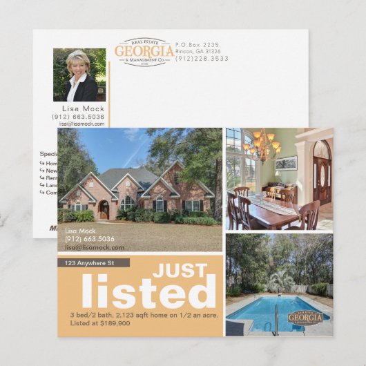 Alleen grote foto aangeboden aankondigingskaart (Voorkant / Achterkant)