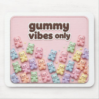 Alleen Gummy Vibes Pastel Beren Roze Kawaii Bureau Muismat