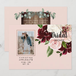 Alleen haar Blush Photo Floral Vrijgezellenfeest Kaart