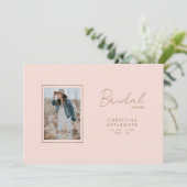 Alleen haar foto Simple Blush Vrijgezellenfeest Kaart (Staand voorkant)