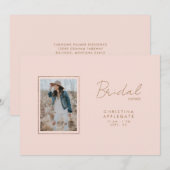 Alleen haar foto Simple Blush Vrijgezellenfeest Kaart (Voorkant / Achterkant)