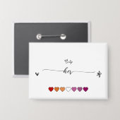 Alleen Haar Lesbienne Button (Voorkant / Achterkant)
