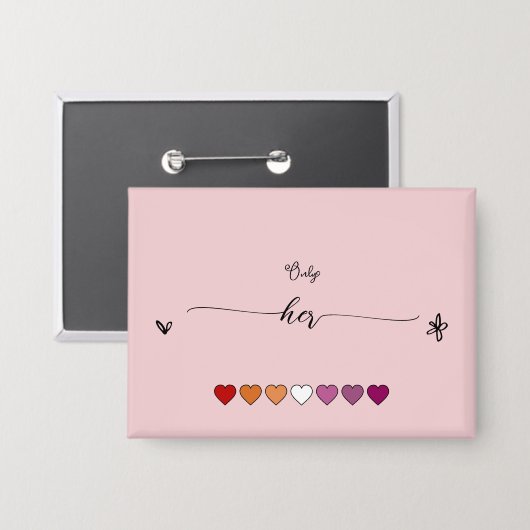 Alleen Haar Lesbienne Button (Voorkant / Achterkant)