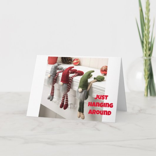 ALLEEN 'HANGING ROND' MERRY CHRISTMAS AAN JOU! FEESTDAGEN KAART (Voorkant)