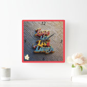 "Alleen Happy Vibes" Vierkante Klok (Huis)