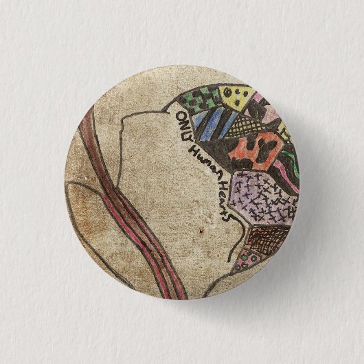 Alleen harten (B) Ronde Button 3,2 Cm (Voorkant)