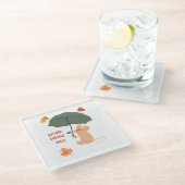 Alleen herfstenergie glazen onderzetter (Schuin)