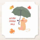 Alleen herfstenergie kartonnen onderzetters (Voorkant)