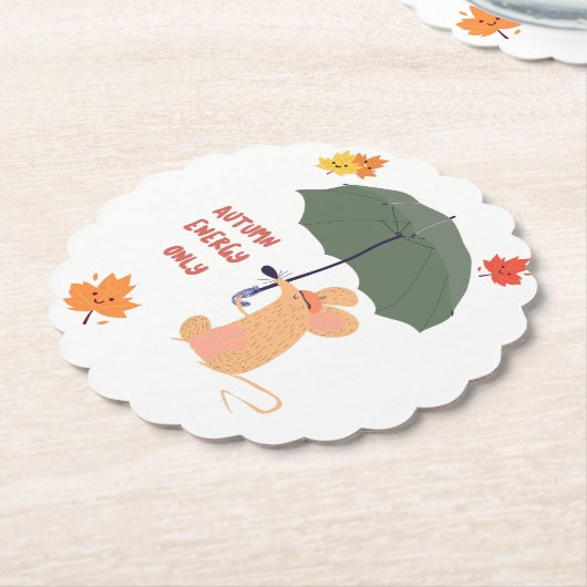 Alleen herfstenergie kartonnen onderzetters (Gekanteld)