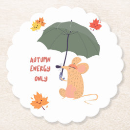 Alleen herfstenergie kartonnen onderzetters