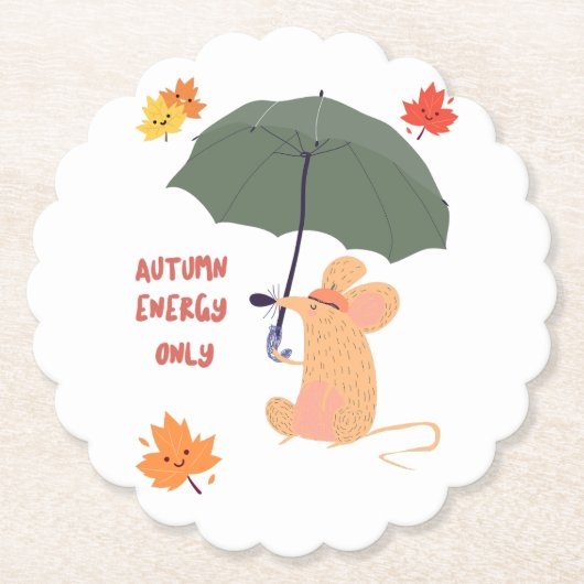 Alleen herfstenergie kartonnen onderzetters (Voorkant)