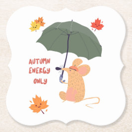 Alleen herfstenergie kartonnen onderzetters