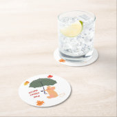 Alleen herfstenergie ronde kartonnen onderzetter (Insitu)