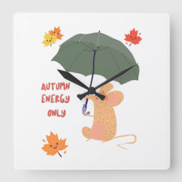 Alleen herfstenergie vierkante klok