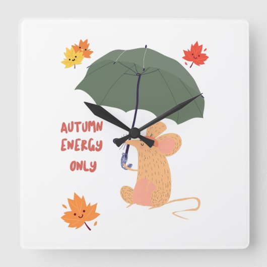 Alleen herfstenergie vierkante klok (Voorkant)