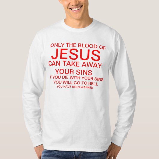 Alleen het bloed van Jezus T-shirt (Voorkant)