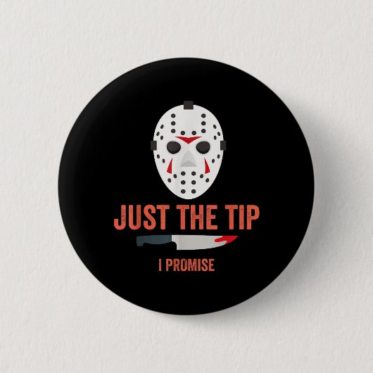 Alleen het puntje, dat beloof ik Grappige Hallowee Ronde Button 5,7 Cm (Voorkant)