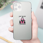 Alleen het puntje, dat beloof ik, grappige horror sticker (Telefoon)