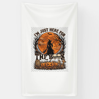 Alleen Hier Boos Halloween Heks Maan Pompoenen_1 Spandoek
