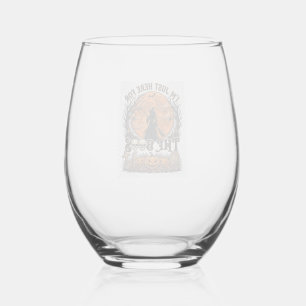 Alleen Hier Boos Halloween Heks Maan Pompoenen_1 Wijnglas Zonder Voet