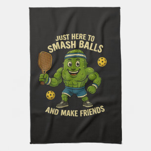 Alleen hier om ballen te smashen en vrienden te ma theedoek