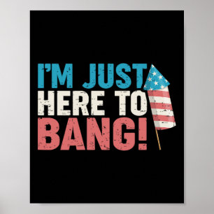 Alleen Hier Om Ng T-shirt 4 juli Vuurwerk Patriott Poster
