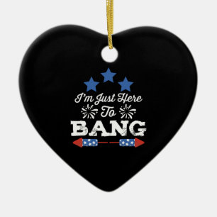 Alleen Hier Om Patriottisch 4 Juli Te Vieren Keramisch Ornament