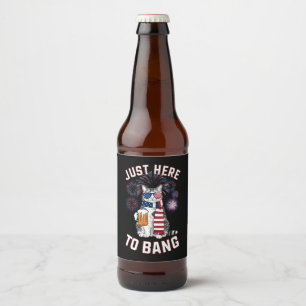 Alleen hier om USA-vlag bier kattenliefhebber 4 ju Etiket