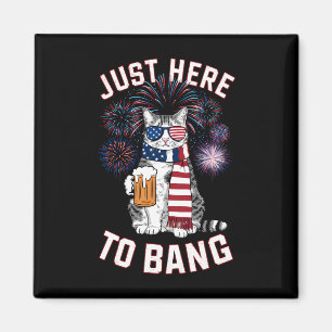Alleen hier om USA-vlag bier kattenliefhebber 4 ju Magneet