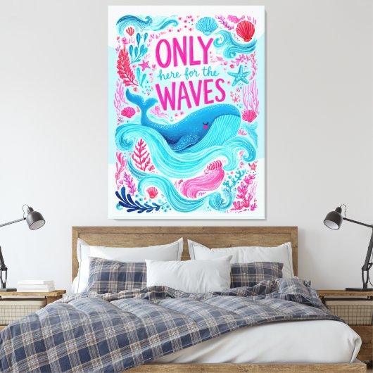 Alleen Hier Voor De Golven Canvas Afdruk (Insitu (Slaapkamer))