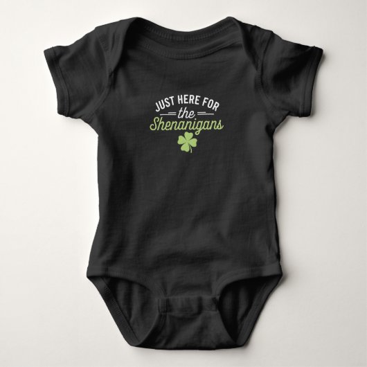 Alleen Hier Voor De Grappen St. Patrick's Dag Romper (Voorkant)