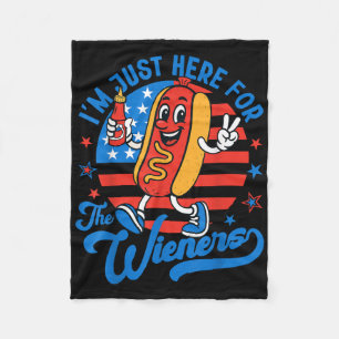 Alleen Hier Voor De Hot Dog Wieners 4 Juli  Fleece Deken