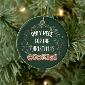 Alleen hier voor de kerstkoekjes keramisch ornament
