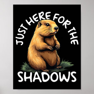 Alleen Hier Voor De Schaduwen Grappige Groundhog D Poster