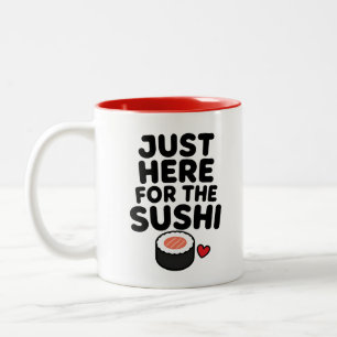 Alleen Hier Voor De Sushi Schattige Japanse Foodie Tweekleurige Koffiemok