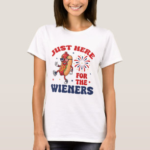 Alleen Hier Voor De Weiners, Retro Hot Dog BBQ T-shirt