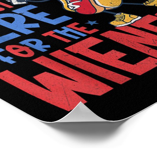 Alleen hier voor de Wieners Funny Hot Dog 4 juli Poster (Hoek)