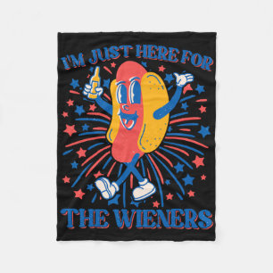 Alleen Hier Voor De Wieners Hot Dog Grappig 4 Juli Fleece Deken