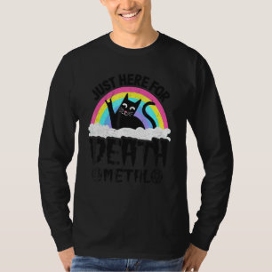 Alleen Hier Voor Death Metal Satan Goth Kat Heavy  T-shirt