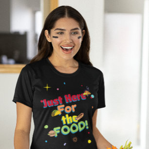 Alleen hier voor het ETEN! Grappig spel kijkfeestj T-shirt