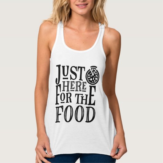 Alleen hier voor het eten tanktop (Voorkant)