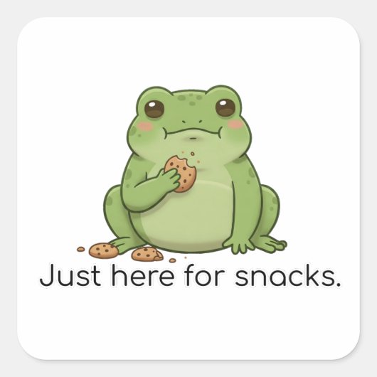 Alleen hier voor snacks. vierkante sticker (Voorkant)