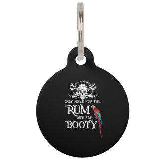 Alleen hierRum en Booty Pirate & Parrot Pirate Huisdierpenning