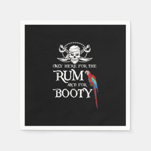 Alleen hierRum en Booty Pirate & Parrot Pirate Servet