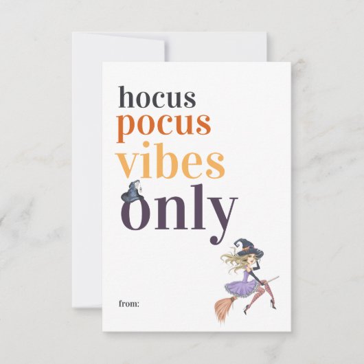 Alleen Hocus Pocus Vibes | Halloween Witch Classro Notitiekaartje (Voorkant)
